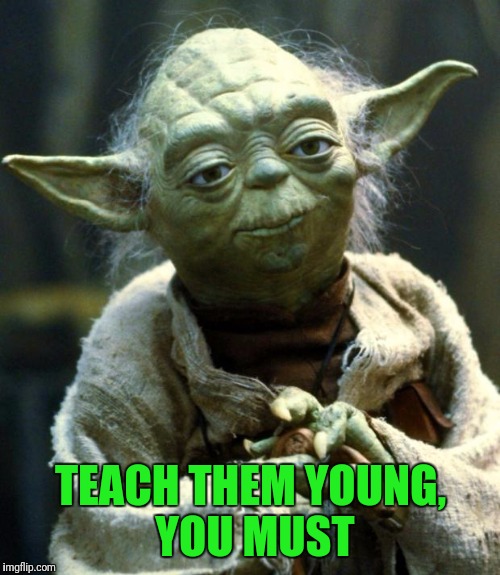 Star Wars Yoda Meme | TEACH THEM YOUNG, YOU MUST | image tagged in memes,star wars yoda | made w/ Imgflip meme maker