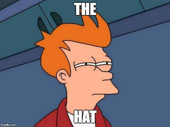 Futurama Fry | THE; HAT | image tagged in memes,futurama fry | made w/ Imgflip meme maker