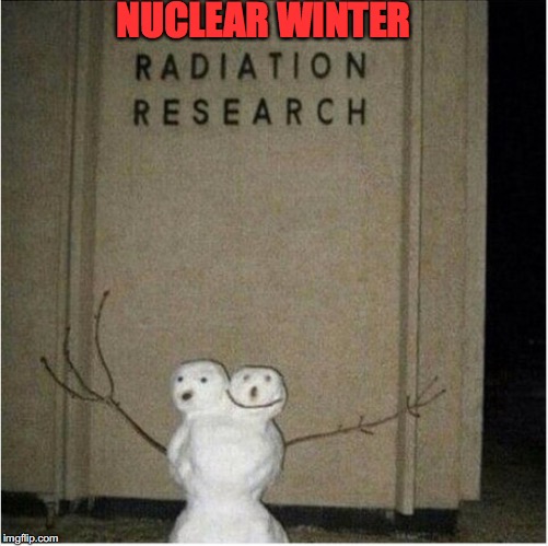Inescapable Consequences |  NUCLEAR WINTER | image tagged in nuclear power | made w/ Imgflip meme maker
