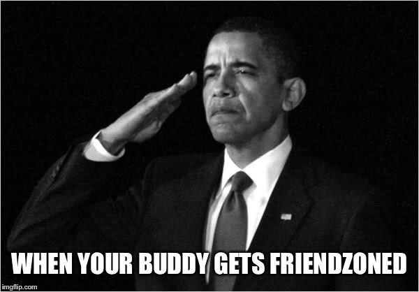 salute | WHEN YOUR BUDDY GETS FRIENDZONED | image tagged in salute | made w/ Imgflip meme maker