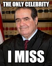Scalia Agrees | THE ONLY CELEBRITY; I MISS | image tagged in scalia agrees | made w/ Imgflip meme maker