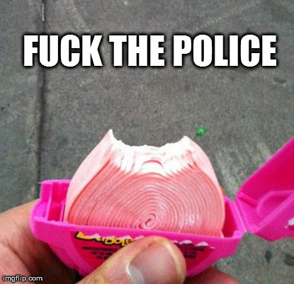 F**K THE POLICE | image tagged in funny,gum | made w/ Imgflip meme maker