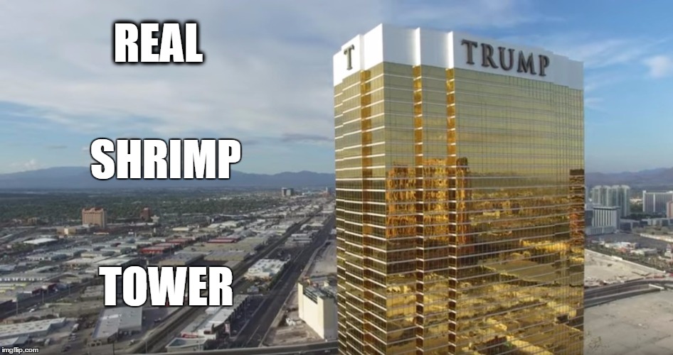 Trump Towers | REAL; SHRIMP; TOWER | image tagged in trump towers | made w/ Imgflip meme maker