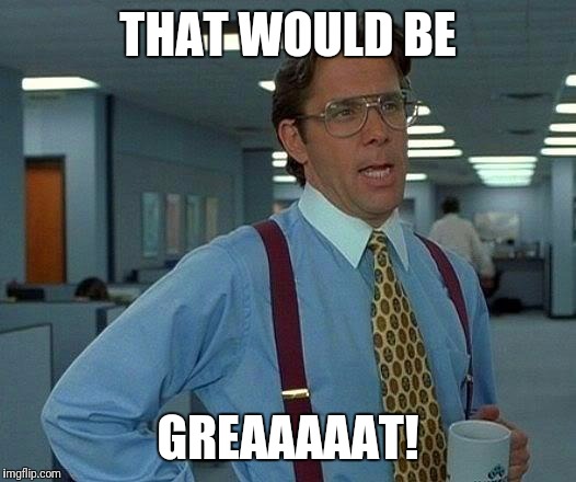 That Would Be Great Meme | THAT WOULD BE GREAAAAAT! | image tagged in memes,that would be great | made w/ Imgflip meme maker