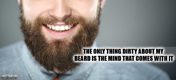 THE ONLY THING DIRTY ABOUT MY BEARD IS THE MIND THAT COMES WITH IT | image tagged in beards | made w/ Imgflip meme maker