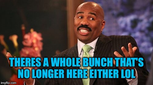 Steve Harvey Meme | THERES A WHOLE BUNCH THAT'S NO LONGER HERE EITHER LOL | image tagged in memes,steve harvey | made w/ Imgflip meme maker