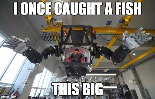 I ONCE CAUGHT A FISH; THIS BIG | image tagged in robot arms | made w/ Imgflip meme maker