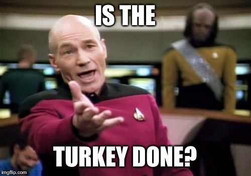 Picard Wtf Meme | IS THE TURKEY DONE? | image tagged in memes,picard wtf | made w/ Imgflip meme maker