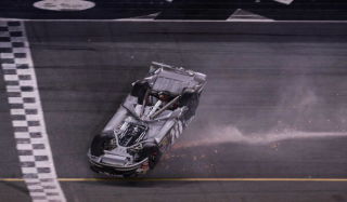 High Quality Racecar Upside Down Clint Boyer Daytona 500 2007 Blank Meme Template