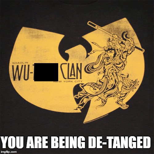 Detanging the Clan | YOU ARE BEING DE-TANGED | image tagged in wu-tang clan,libertarian,detained,memes,funny,music | made w/ Imgflip meme maker