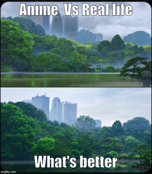 Life and anime  | Anime 
Vs
Real life; What's better | image tagged in anime vs real life | made w/ Imgflip meme maker