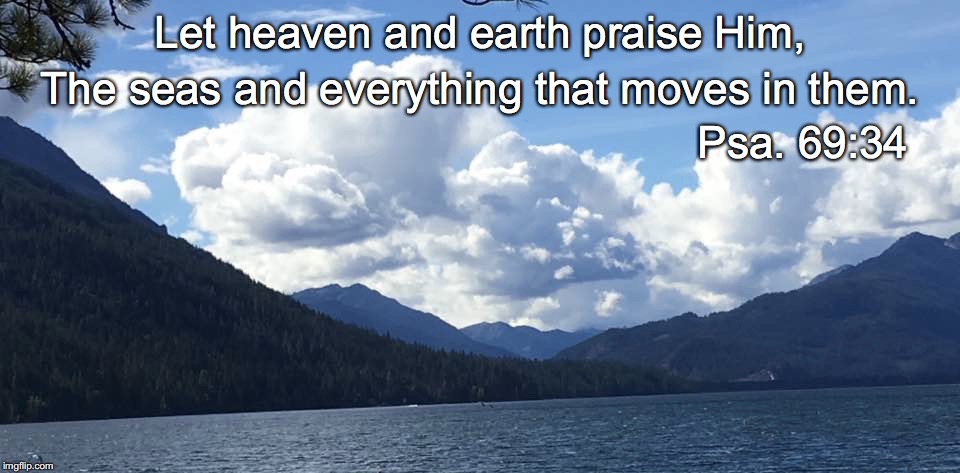 Let heaven and earth praise Him, The seas and everything that moves in them. Psa. 69:34 | image tagged in seas | made w/ Imgflip meme maker