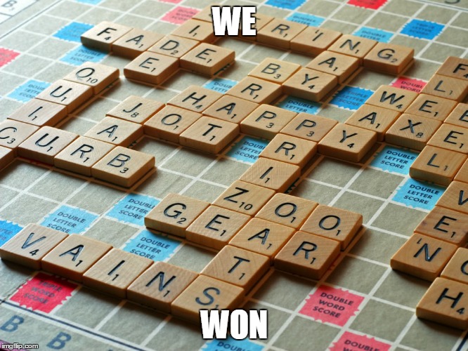 Scrabble | WE; WON | image tagged in scrabble | made w/ Imgflip meme maker