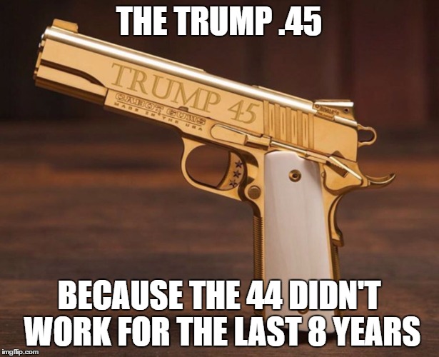 THE TRUMP .45; BECAUSE THE 44 DIDN'T WORK FOR THE LAST 8 YEARS | made w/ Imgflip meme maker