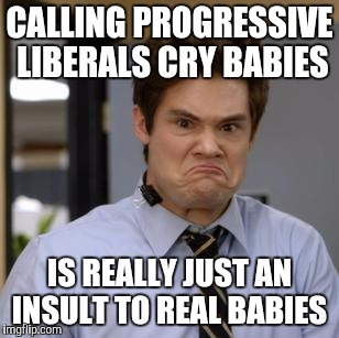 babiesruin | CALLING PROGRESSIVE LIBERALS CRY BABIES; IS REALLY JUST AN INSULT TO REAL BABIES | image tagged in babiesruin | made w/ Imgflip meme maker