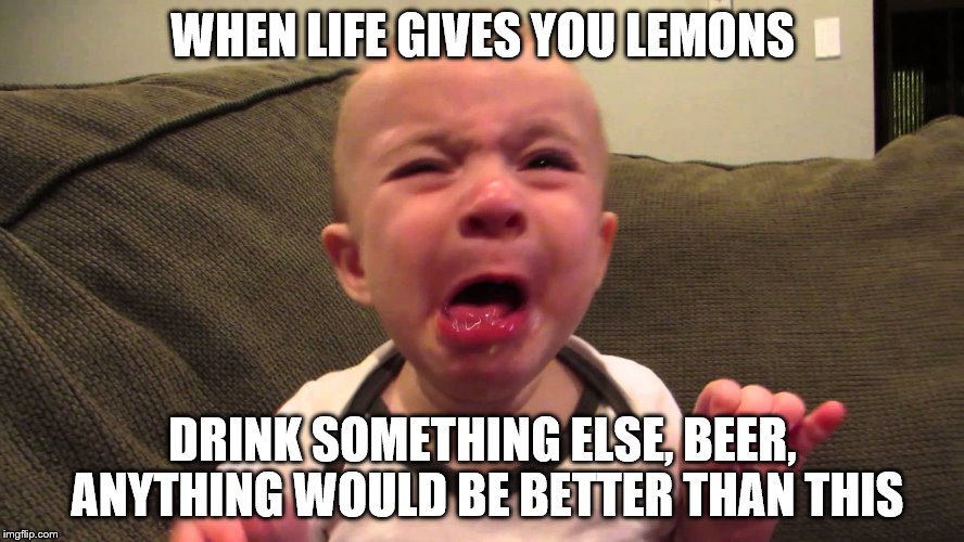 WHEN LIFE GIVES YOU LEMONS; DRINK SOMETHING ELSE, BEER, ANYTHING WOULD BE BETTER THAN THIS | image tagged in lemons | made w/ Imgflip meme maker