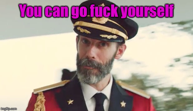 Captain Obvious  | You can go f**k yourself | image tagged in captain obvious | made w/ Imgflip meme maker