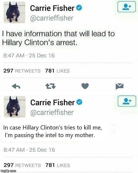 Could this be... | / | image tagged in memes,carrie fisher,hillary clinton | made w/ Imgflip meme maker