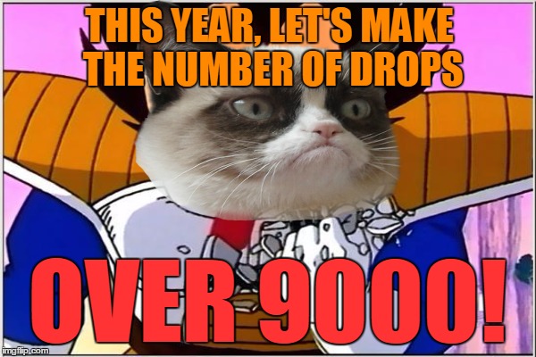 THIS YEAR, LET'S MAKE THE NUMBER OF DROPS OVER 9000! | made w/ Imgflip meme maker
