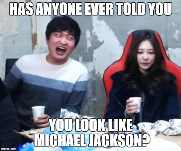 Overly Flirty Flash | HAS ANYONE EVER TOLD YOU; YOU LOOK LIKE MICHAEL JACKSON? | image tagged in overly flirty flash | made w/ Imgflip meme maker