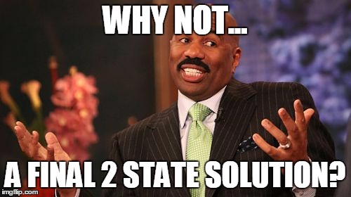 Steve Harvey Meme | WHY NOT... A FINAL 2 STATE SOLUTION? | image tagged in memes,steve harvey | made w/ Imgflip meme maker