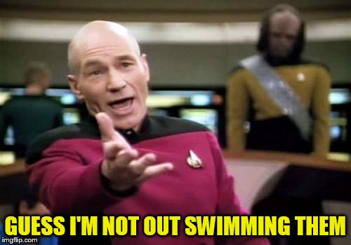 Picard Wtf Meme | GUESS I'M NOT OUT SWIMMING THEM | image tagged in memes,picard wtf | made w/ Imgflip meme maker