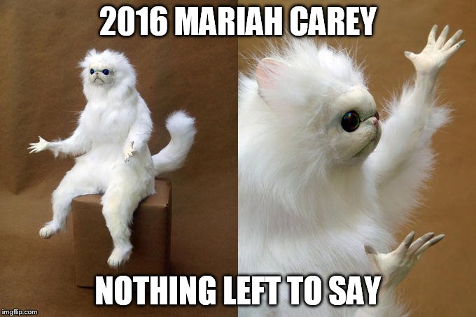 Persian Cat Room Guardian | 2016 MARIAH CAREY; NOTHING LEFT TO SAY | image tagged in memes,persian cat room guardian | made w/ Imgflip meme maker