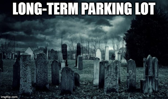 Long-Term Parking Lot | LONG-TERM PARKING LOT | image tagged in cemetery | made w/ Imgflip meme maker