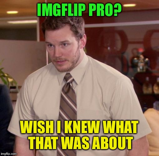 Im afraid to ask | IMGFLIP PRO? WISH I KNEW WHAT THAT WAS ABOUT | image tagged in im afraid to ask | made w/ Imgflip meme maker