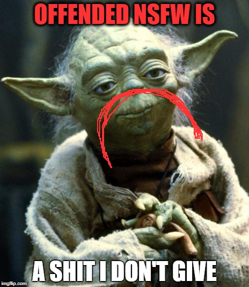 Star Wars Yoda | OFFENDED NSFW IS; A SHIT I DON'T GIVE | image tagged in memes,star wars yoda | made w/ Imgflip meme maker