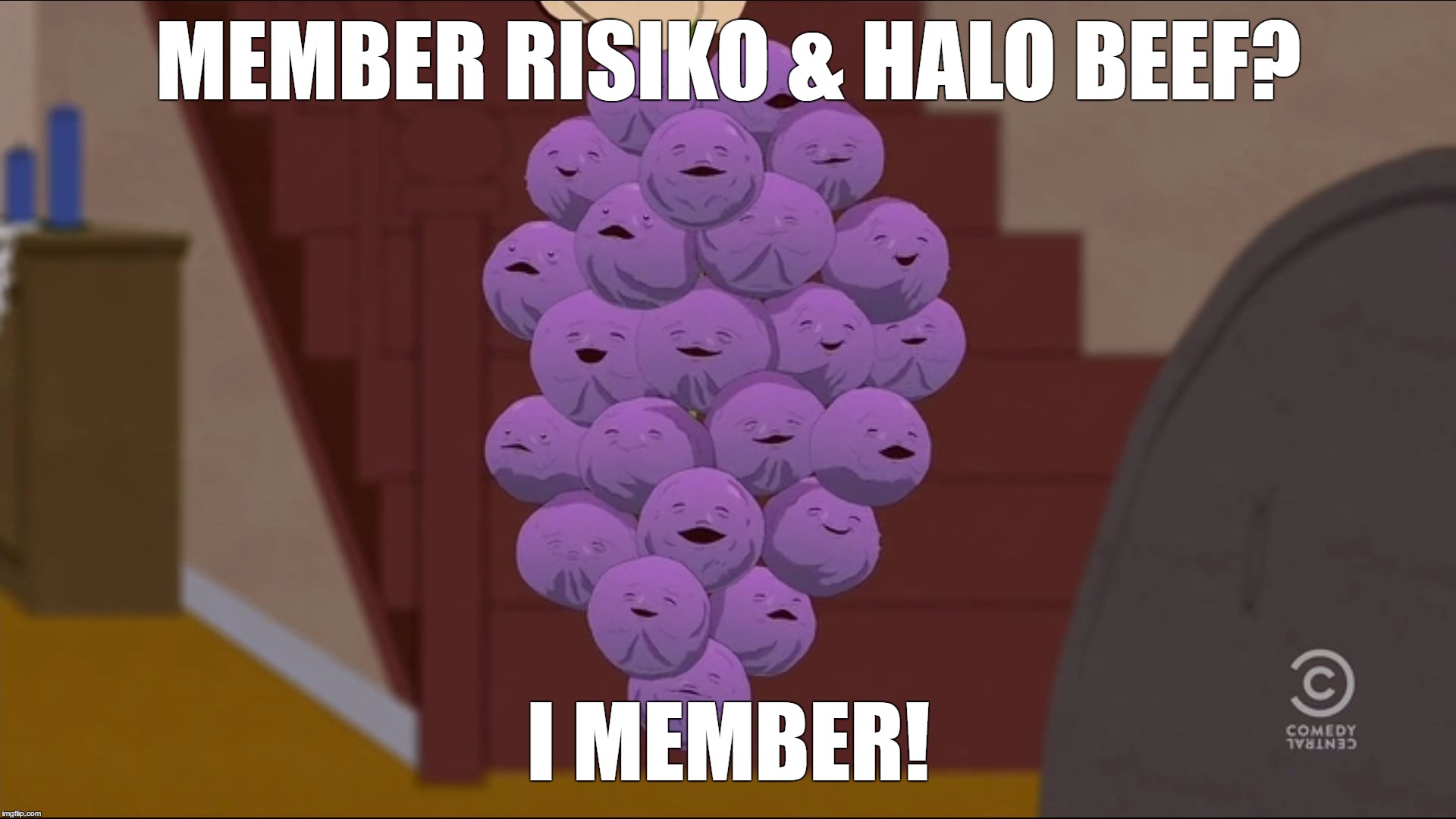 Member Berries Meme | MEMBER RISIKO & HALO BEEF? I MEMBER! | image tagged in memes,member berries | made w/ Imgflip meme maker