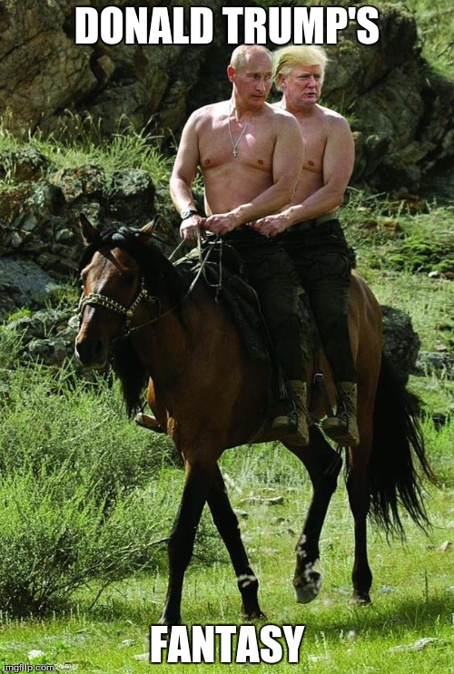 Donald Trump Vladamir Putin | DONALD TRUMP'S; FANTASY | image tagged in donald trump vladamir putin | made w/ Imgflip meme maker