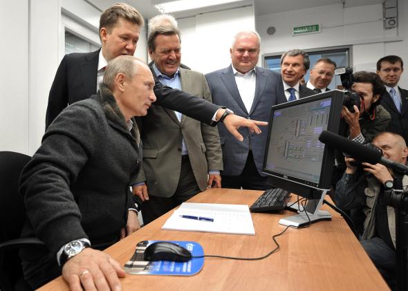 Putin on laptop Blank Meme Template