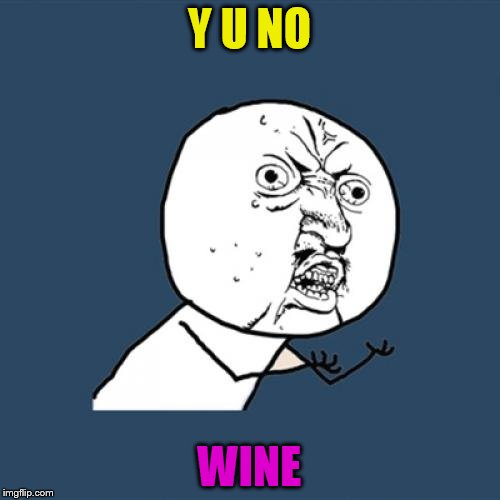 Y U No Meme | Y U NO WINE | image tagged in memes,y u no | made w/ Imgflip meme maker
