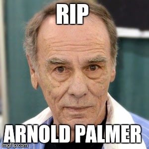 RIP; ARNOLD PALMER | image tagged in rip arnold palmer,arnold palmer,rip,died in 2016,funny,memes | made w/ Imgflip meme maker