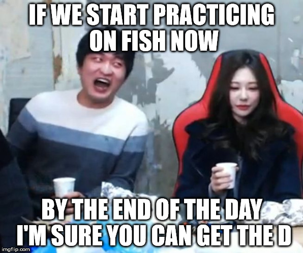 Overly Flirty Flash | IF WE START PRACTICING ON FISH NOW; BY THE END OF THE DAY I'M SURE YOU CAN GET THE D | image tagged in overly flirty flash | made w/ Imgflip meme maker