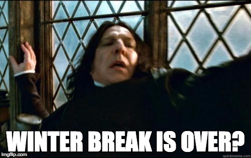 Snape | WINTER BREAK IS OVER? | image tagged in memes,snape | made w/ Imgflip meme maker