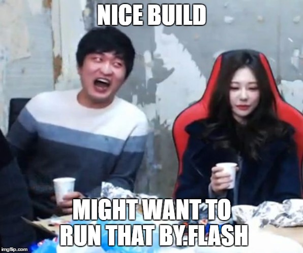 Overly Flirty Flash | NICE BUILD; MIGHT WANT TO RUN THAT BY.FLASH | image tagged in overly flirty flash | made w/ Imgflip meme maker