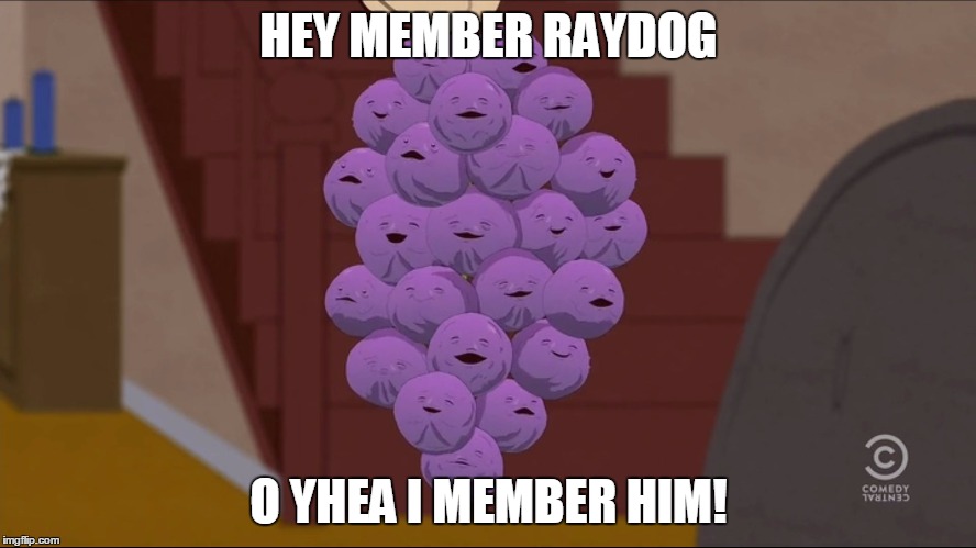 Member Berries Meme | HEY MEMBER RAYDOG; O YHEA I MEMBER HIM! | image tagged in memes,member berries | made w/ Imgflip meme maker