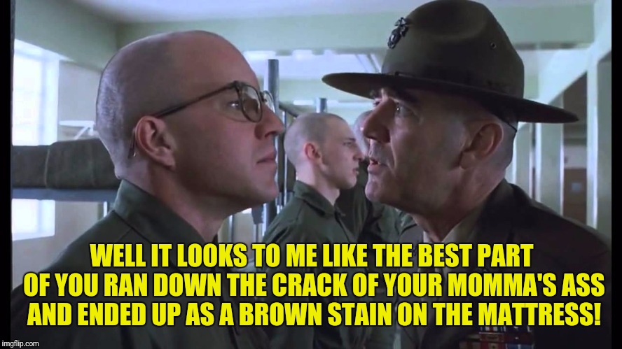 WELL IT LOOKS TO ME LIKE THE BEST PART OF YOU RAN DOWN THE CRACK OF YOUR MOMMA'S ASS AND ENDED UP AS A BROWN STAIN ON THE MATTRESS! | made w/ Imgflip meme maker