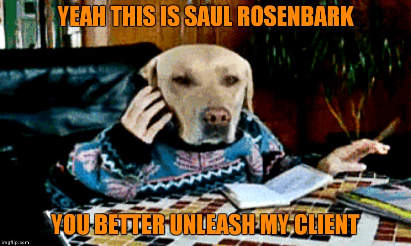 YEAH THIS IS SAUL ROSENBARK YOU BETTER UNLEASH MY CLIENT | made w/ Imgflip meme maker