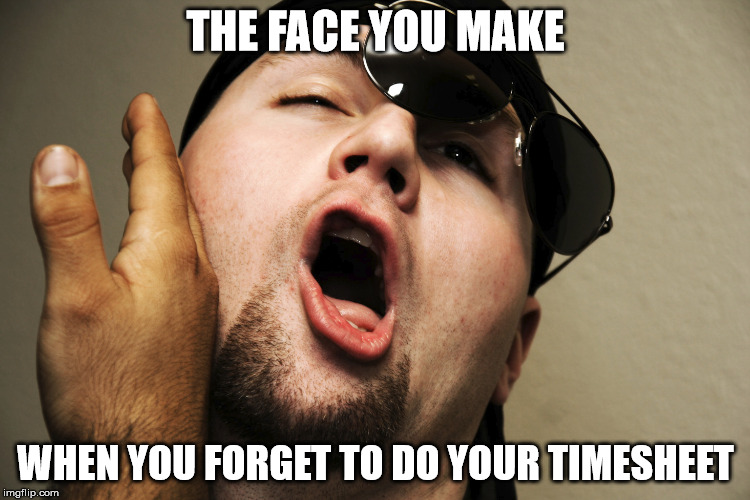 Forgetting Time | THE FACE YOU MAKE; WHEN YOU FORGET TO DO YOUR TIMESHEET | image tagged in timesheet reminder,the face you make | made w/ Imgflip meme maker