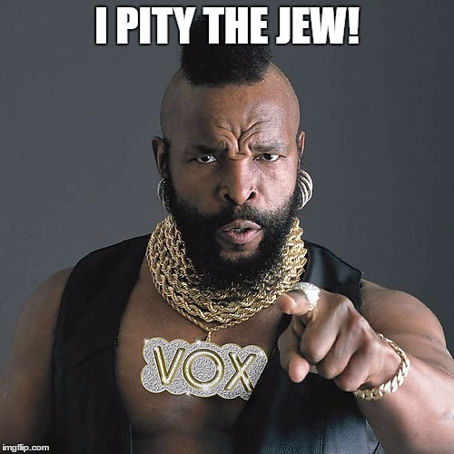 Pity the Jew | I PITY THE JEW! | image tagged in memes,mr t pity the fool | made w/ Imgflip meme maker