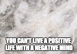 Marble | YOU CAN'T LIVE A POSITIVE LIFE WITH A NEGATIVE MIND | image tagged in marble | made w/ Imgflip meme maker