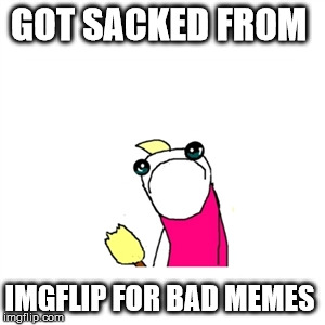 Sad X All The Y |  GOT SACKED FROM; IMGFLIP FOR BAD MEMES | image tagged in memes,sad x all the y | made w/ Imgflip meme maker