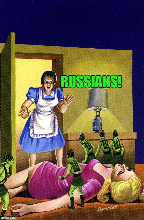 Pulp art week. Why? Because Russians, that's why. | RUSSIANS! | image tagged in pulp art week | made w/ Imgflip meme maker