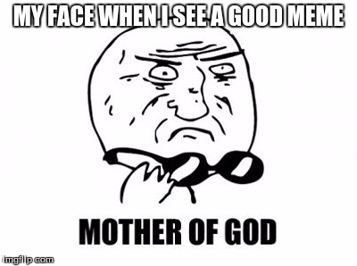 Honestly, you do not see a lot of them these days. #RIP Imgflip :( | MY FACE WHEN I SEE A GOOD MEME | image tagged in memes,mother of god | made w/ Imgflip meme maker