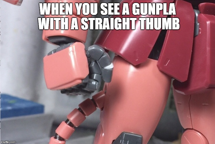 WHEN YOU SEE A GUNPLA WITH A STRAIGHT THUMB | made w/ Imgflip meme maker