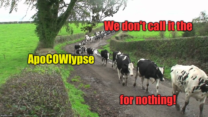 We don't call it the ApoCOWlypse for nothing! | made w/ Imgflip meme maker