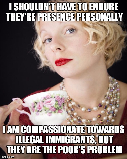 I SHOULDN'T HAVE TO ENDURE THEY'RE PRESENCE PERSONALLY I AM COMPASSIONATE TOWARDS ILLEGAL IMMIGRANTS, BUT THEY ARE THE POOR'S PROBLEM | made w/ Imgflip meme maker